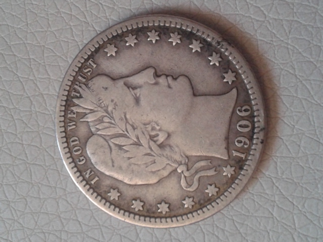 Photo 2 Pièce de monnaie non identifiée: moneda quarter dollar 1906