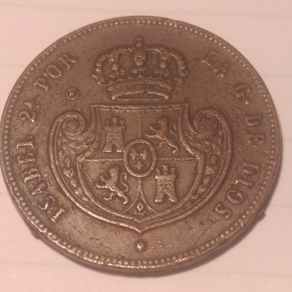 Photo 1 Pièce de monnaie non identifiée: Medio real 1850
