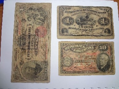 Photo 1 Pièce de monnaie non identifiée: Billetes argentinos