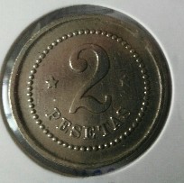 Photo 1 Pièce de monnaie non identifiée: 2Pesetas